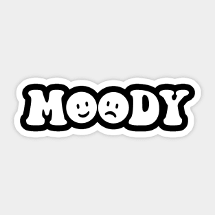 Moody - white text Sticker